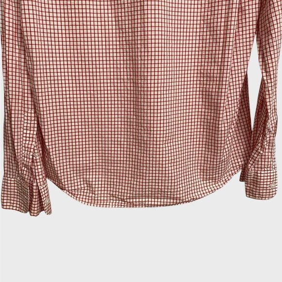 J. Crew Light Weight Button Down Shirt Men's Size L Slim Fit Check Red White - Picture 13 of 14